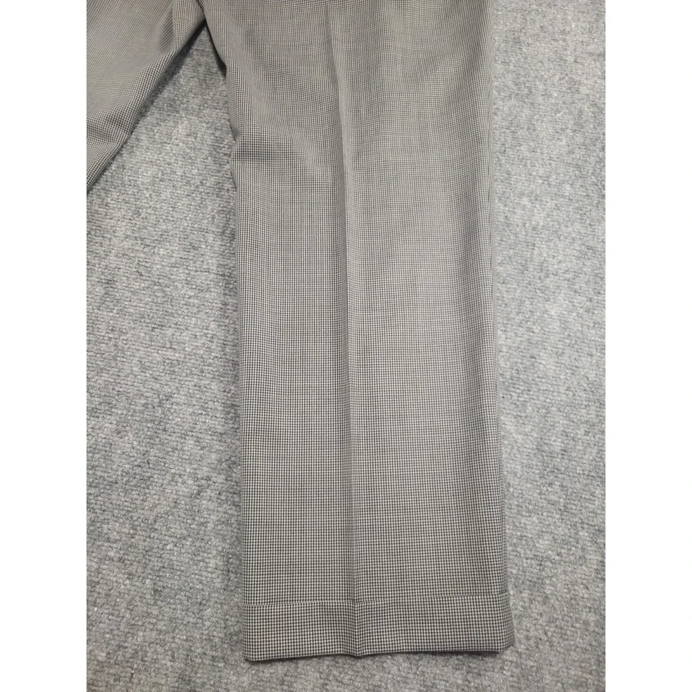Lauren Ralph Lauren Men's Gray Micro-Check Flat Front Dress Pants Slacks 40x30